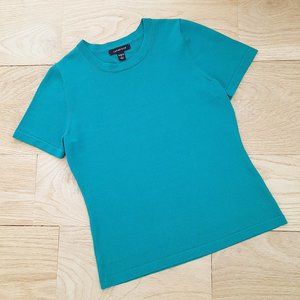 Lands' End Short Sleeve Knit Top, Teal Blue/Green, XXSP/XSP, 0P-2P